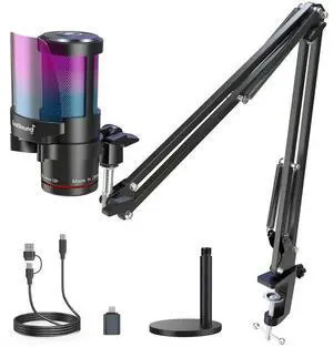 ZealSound Gaming USB Microphone,Noise Cancellation Condenser mic with Touch Mute,Gain,Monitoring,Boom Arm for Streaming,Podcast,Twitch,YouTube,Discord,iPhone,iPad,PC,Computer,PS4,PS5,Mac,GamerWave ZealSound Gaming USB Microphone,Noise Cancellation Condenser mic with Touch Mute,Gain,Monitoring,Boom Arm for Streaming,Podcast,Twitch,YouTube,Discord,iPhone,iPad,PC,Computer,PS4,PS5,Mac,GamerWave