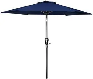 7.5ft Patio Umbrella Outdoor Market Yard Umbrella 6 Sturdy Ribs Dark Blue