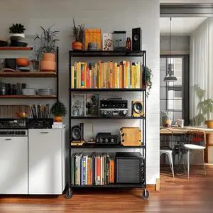 Heavy Duty 5-Shelf Storage Shelving Unit Steel Organizer Wire Rack Black