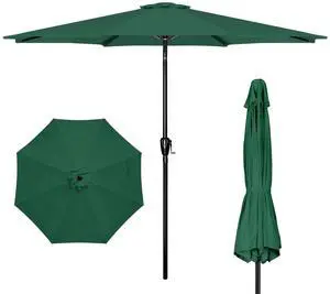 9ft Patio Umbrella Outdoor Table Market Yard Umbrella with 8 Sturdy Ribs Green