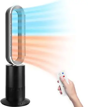 Simple Deluxe 34 Inch Bladeless Tower Fan with Remove Heater and Fan Combo