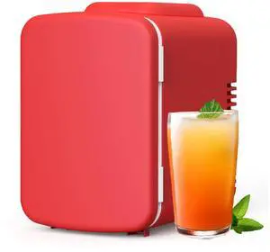 4L/6 Can Mini Fridge Portable Cooler & Warmer Refrigerator Freon-Free Red