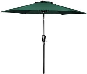 9' Patio Umbrella Outdoor Market Yard Umbrella with Push Button Tilt/Crank Green