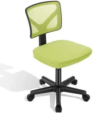 Low-Back Mesh Armless Office Chair Swivel Rolling Chair with Lumbar Support