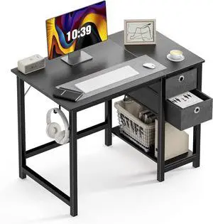 Corner Computer Desk Home Office Table Storage Drawers Shelf for Home, Bedroom
