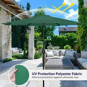 9FT Outdoor Patio Umbrella with 8 Sturdy Ribs UV Protection for Garden Green