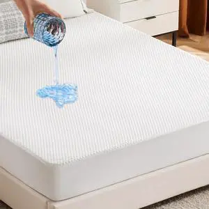 Bamboo Mattress Protector Queen Size Bed Soft 3D Air Fabric Mattress Pad Cover