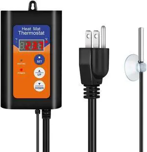 iPower Digital Heat Mat Thermostat Controller for Brewing 40-108°F 8.3A 1000W