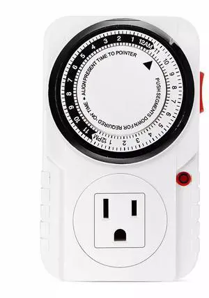 iPower 24-Hour Plug in Mechanical Programmable Electric Outlet Timer Grounded