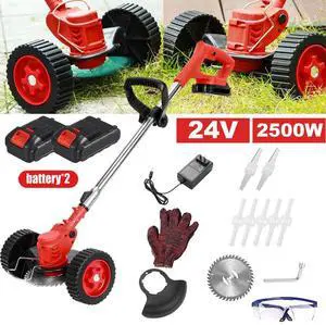2500W Cordless Weed Eater Electric Brush Cutter Lawn Edger Grass String Trimmer