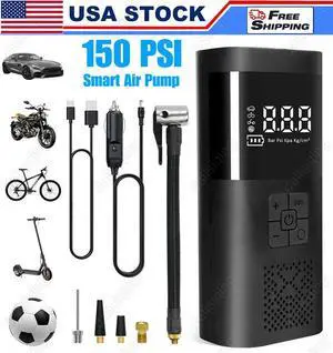 150 PSI Digital Electric Air Pump 12V Car Tire Inflator Portable Air Compressor