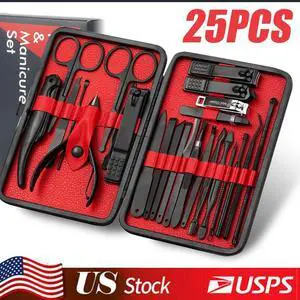 Stainless Steel Nail Clipper Grooming Nail Tools Manicure & Pedicure Set 25 PCS