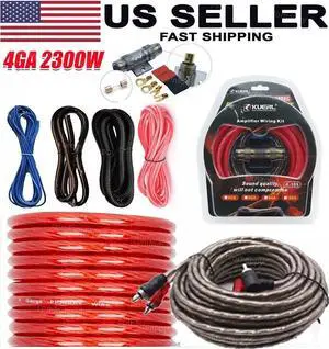 4 Gauge Car Audio Cable Kit Amplifier Install Amp RCA Subwoofer Sub Wiring 2300W