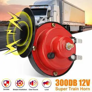 12V Super Loud Train Horn Waterproof for Motorcycle Car Truck SUV Boat Red