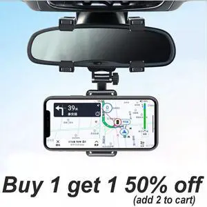 Universal 360 Rotation Car Rear View Mirror Mount Stand GPS Cell Phone Holder US