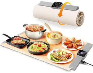 Electric Food Warming Mats Countertop Warming Trays 5 Temperature Settings Fast Heating Large Capacity Buffets Parties Indoor