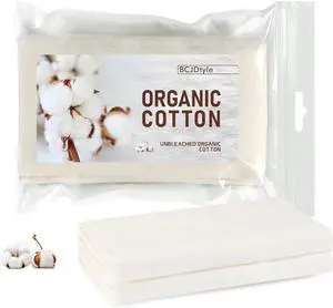 2Pcs Organic Cotton Flannel for Castor Oil Pack Wrap, Unbleached Reusable Castor