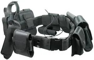 Black Tactical Nylon police Security Guard Duty Belt Utility Kit System w/ Pouch