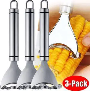 3X Stainless Steel Corn Cob Peeler Stripper Remover Kitchen Cutter Thresher Tool