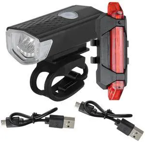 USB Rechargeable LED Bicycle Headlight Bike Head Light Front Rear Lamp Cycling