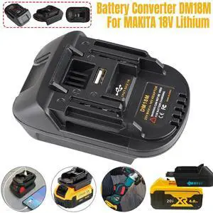 USB Battery Adapter Converter For 20V DEWALT Milwaukee M18 Convert To Makita 18V