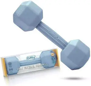 Baby Dumbbell Infant Rattle Silicone Teething Toy Teether Infants Sensory Toy...