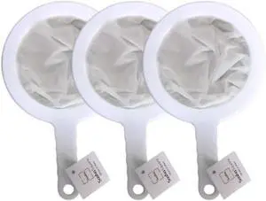 Set of 3 Kitchen Ultra-Fine Nylon 100/200/400 Mesh Strainer Plastic Sieve Filter
