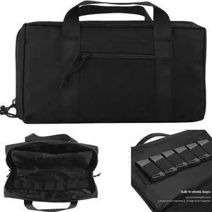 Tactical Pistol Range Bag Padded Handgun Gun Magazine Conceal Carry Soft Case