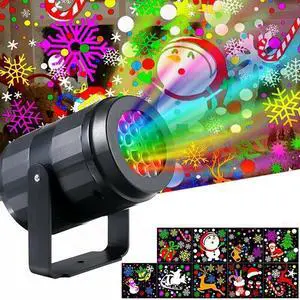 16 Pattern LED Christmas Projector Light Snow Landscape Garden Xmas Lamp