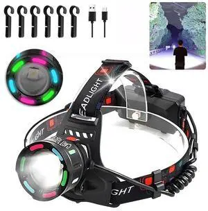 990000LM LED Headlamp Rechargeable Headlight Zoomable Head Torch Lamp Flashlight