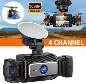 3 Channel Dash Cam Vehicle Car DVR HD1080P Front Left Right Dashcam +Rear Camera