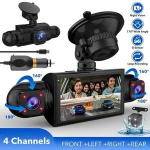 4 Channel Dash Cam 360° Dash Camera HD1080P 4 Lens Driving Recorder Night Vision