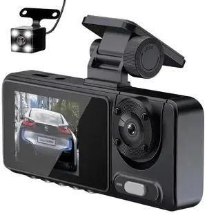 Dash Cam HD 1080P Three Lens Car Camera G-Sensor Driving Video Recorder DVR