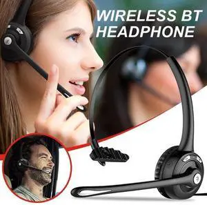 Noise Cancelling Wireless Bluetooth Headsets Over the Head Headphones with Mic