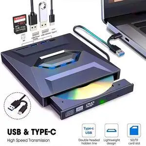 2025 External CD DVD Drive USB 3.0 Disc Player Burner Writer For Mac Laptop PC