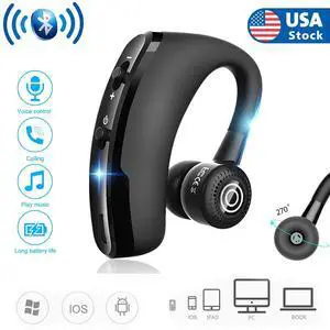 Headset Bluetooth Wireless Headphones Driving Trucker Earpiece Noise Cancelling