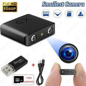 Smallest HD1080P Home Security Mini Camera Motion Detection Indoor Camcorder Cam(Hidden Cam+32G Card)
