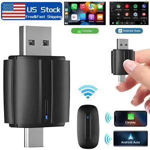 2-in-1 Wireless Carplay Android Auto Wireless Adapter & Carplay Wireless Adapter