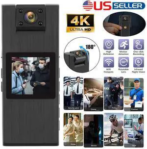 4K WiFi Camera Camcorder 1080P HD Police Cam With Audio Video DVR IR Night Cam