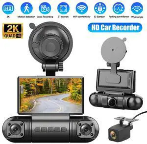 2K 4-Channel Dash Cam 360° Front+Rear+Left+Right HD Dash Camera WiFi G-Sensor