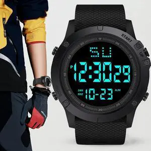 Waterproof Digital Sports Watch Military Tactical LED Backlight Wristwatch Men