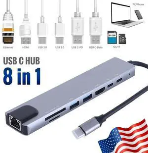 Multiport USB-C Hub Type C To USB 3.0 4K HDMI Adapter For Macbook Pro / Air USA