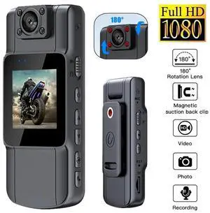 20-hour 1080P Camcorder Mini Police Body Camera HD 180° Video DVR IR Night Cam