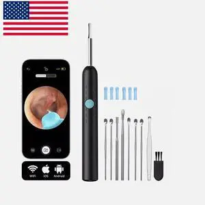 HD LED Ear Camera Otoscope Ear Wax Pick Cleaner Set Removal Kits For Kids Adults