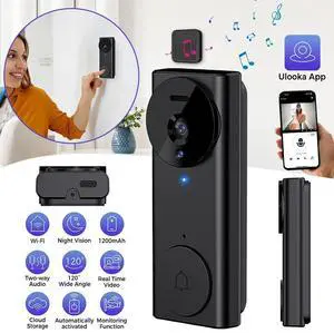 Smart Wireless WiFi Doorbell Intercom Video Camera Door Ring Bell Chime Security