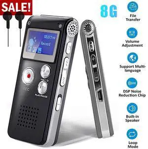 Digital Voice Recorder Mini Dictaphone Audio Sound Recorder Small Spy Lecture US