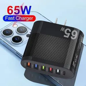 6 Port USB Hub Fast Wall Charger Station Multi-Function Desktop AC Power Adapter