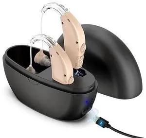 1Pair Rechargeable Digital Invisible Hearing Aids Sound Voice Amplifier Mini BTE