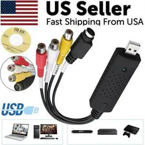 Audio Card USB 2.0 Video VHS to DVD VCR PC HDD Converter Adapter Digital Capture