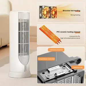 Electric Space Heater 1000W PTC Ceramic Fast Heater Hot Air Fan Portable Indoor